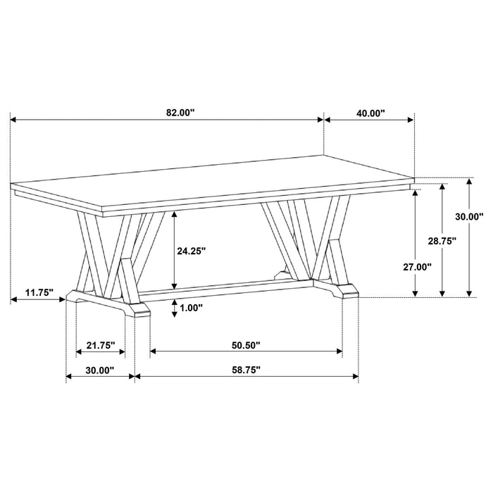 Cornelia 5 - piece Rectangular Dining Table Set Coastal Grey - Walo Furniture