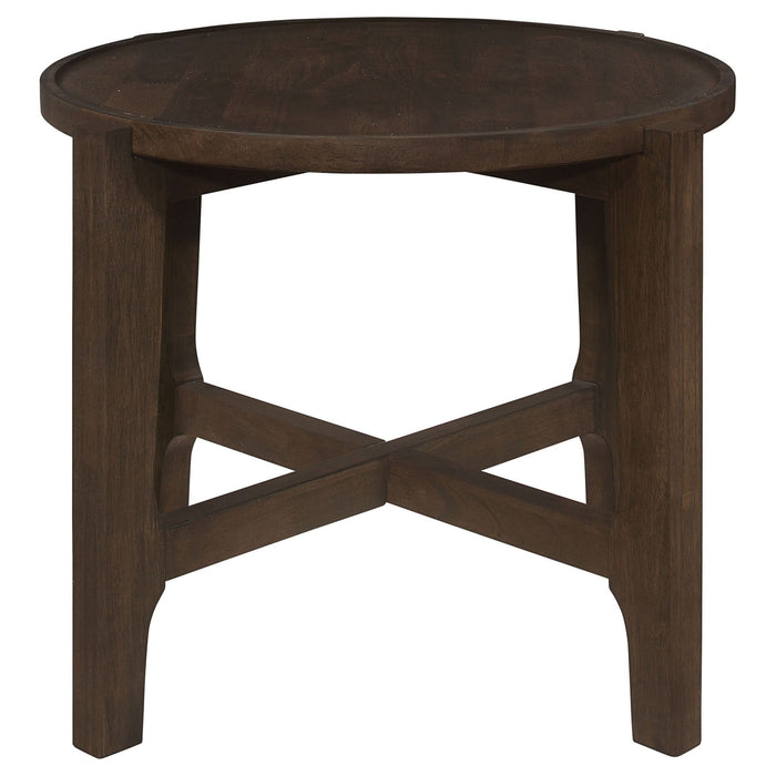 Cota 2 - piece Solid Wood Coffee and End Table Set Dark Brown - Walo Furniture