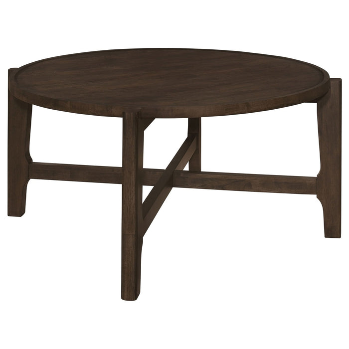 Cota 2 - piece Solid Wood Coffee and End Table Set Dark Brown - Walo Furniture