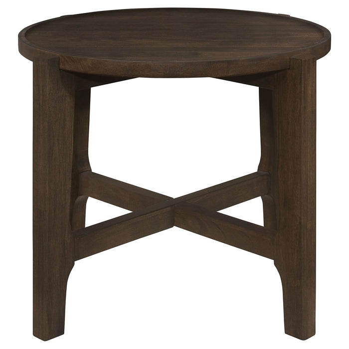 Cota 3 - piece Solid Wood Coffee and End Table Set Dark Brown - Walo Furniture