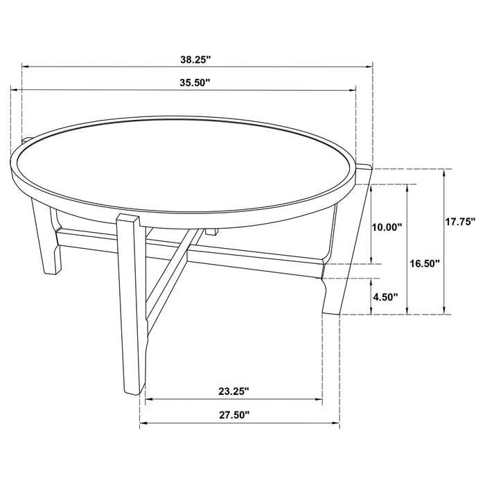 Cota Round Solid Wood Coffee Table Dark Brown - Walo Furniture