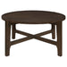 Cota Round Solid Wood Coffee Table Dark Brown - Walo Furniture