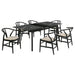 Crestmont 7 - piece Extension Leaf Dining Table Set Black - Walo Furniture