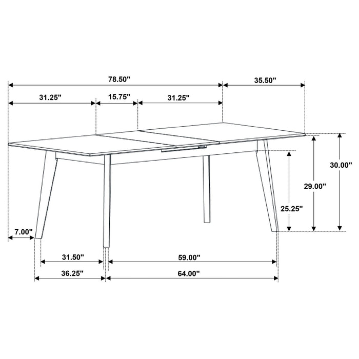 Crestmont 78 - inch Extension Dining Table Black Faux Marble - Walo Furniture