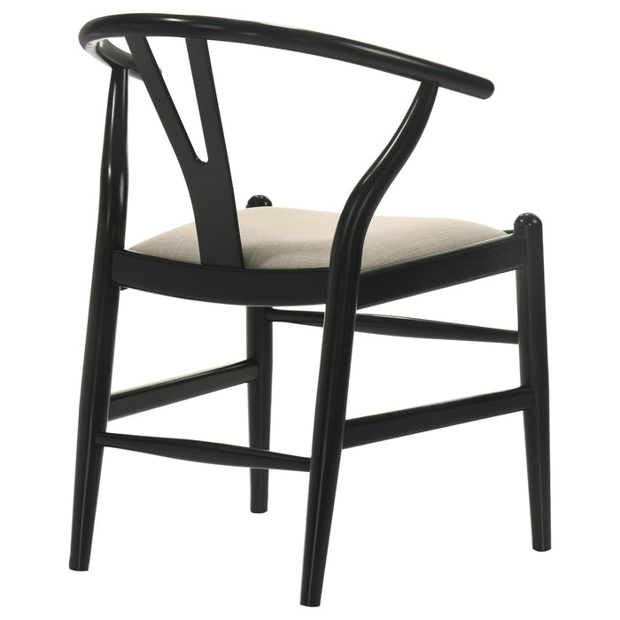 Crestmont Wood Wishbone Dining Side Chair Black (Set of 2) - Walo Furniture