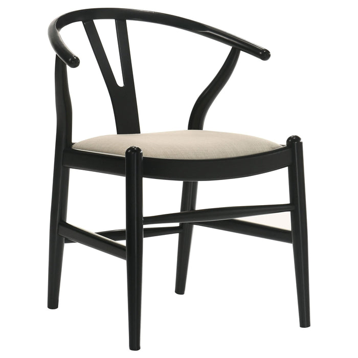 Crestmont Wood Wishbone Dining Side Chair Black (Set of 2) - Walo Furniture