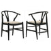 Crestmont Wood Wishbone Dining Side Chair Black (Set of 2) - Walo Furniture