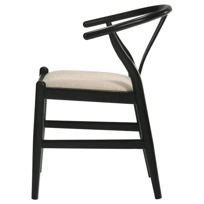 Crestmont Wood Wishbone Dining Side Chair Black (Set of 2) - Walo Furniture