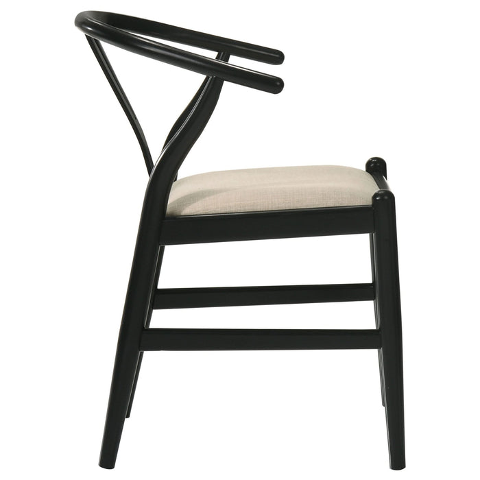 Crestmont Wood Wishbone Dining Side Chair Black (Set of 2) - Walo Furniture