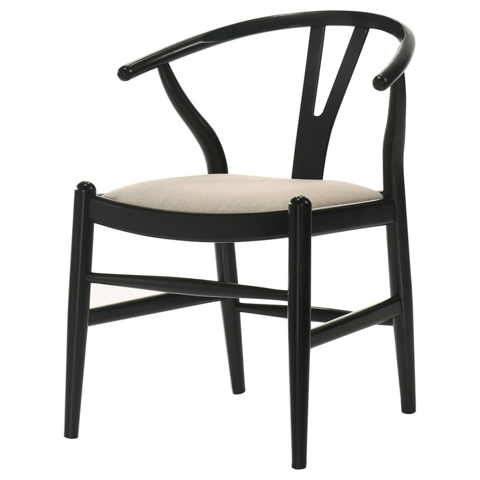 Crestmont Wood Wishbone Dining Side Chair Black (Set of 2) - Walo Furniture