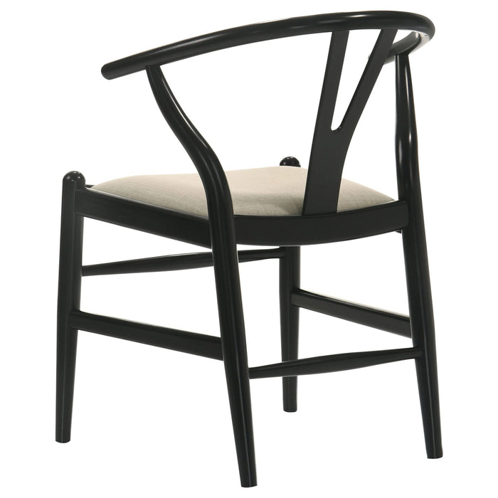 Crestmont Wood Wishbone Dining Side Chair Black (Set of 2) - Walo Furniture