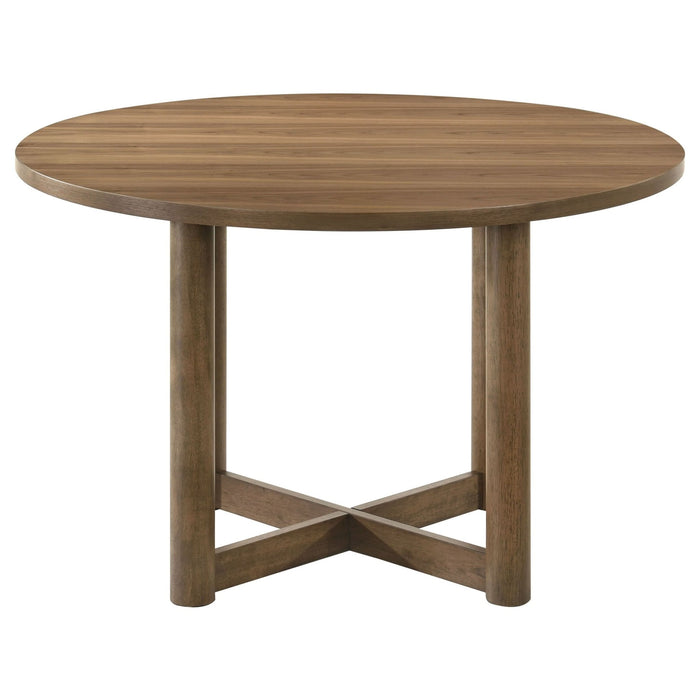 Crestmore 46 - inch Round Wood Dining Table Walnut - Walo Furniture