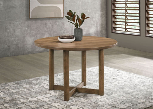 Crestmore 46 - inch Round Wood Dining Table Walnut - Walo Furniture