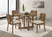 Crestmore 5 - piece 46 - inch Round Wood Dining Table Set Walnut - Walo Furniture