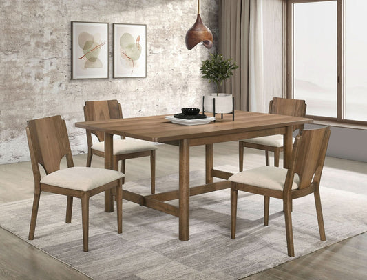 Crestmore 5 - piece Rectangular Dining Table Set Walnut - Walo Furniture