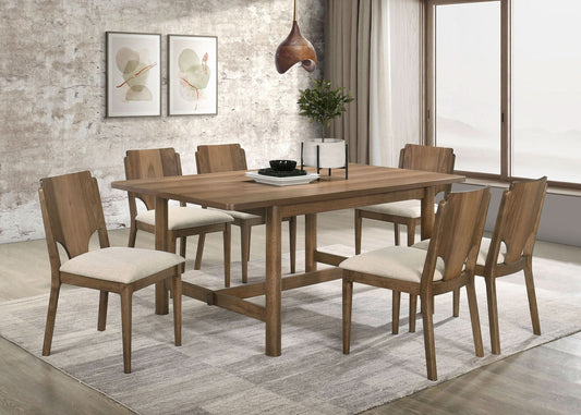 Crestmore 7 - piece Rectangular Dining Table Set Walnut - Walo Furniture