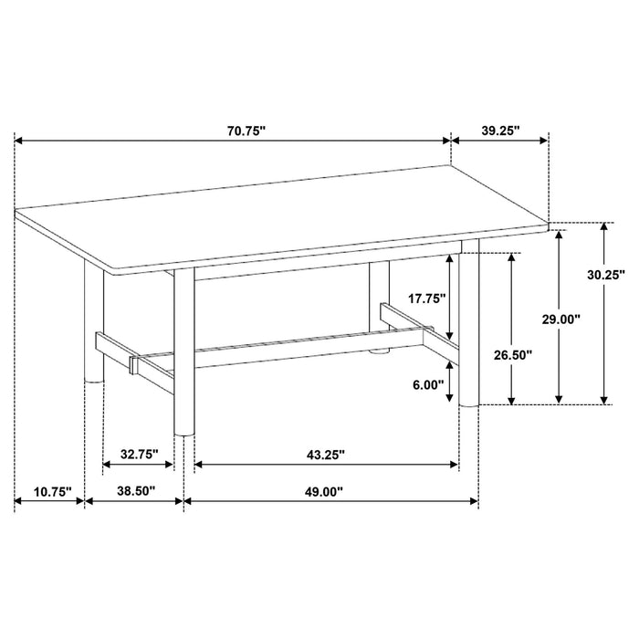 Crestmore 71 - inch Rectangular Wood Dining Table Walnut - Walo Furniture