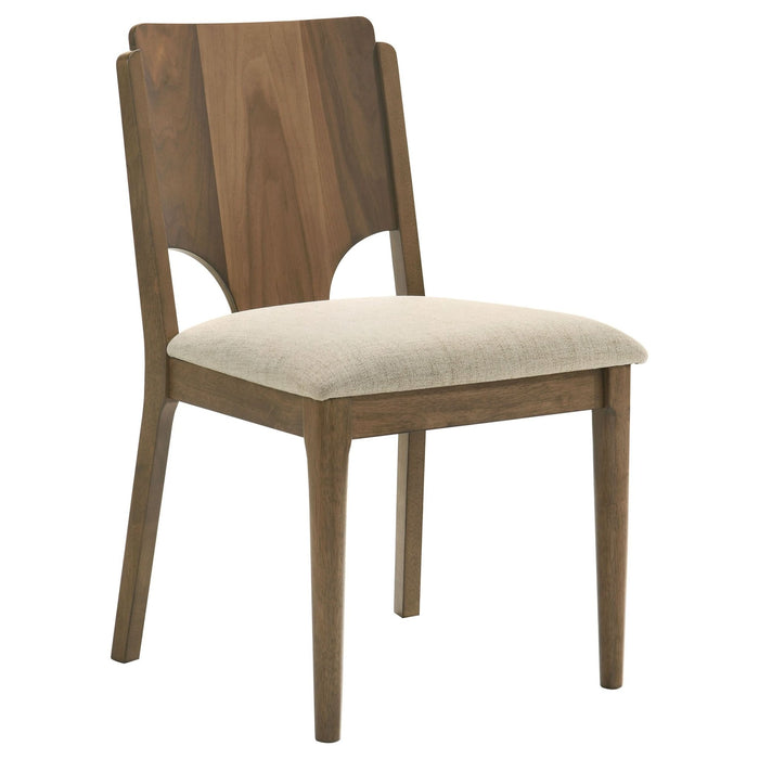 Crestmore Dining Chair Upholstered Seat Walnut (Set of 2) - Walo Furniture