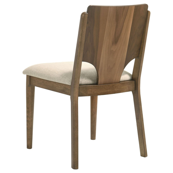 Crestmore Dining Chair Upholstered Seat Walnut (Set of 2) - Walo Furniture