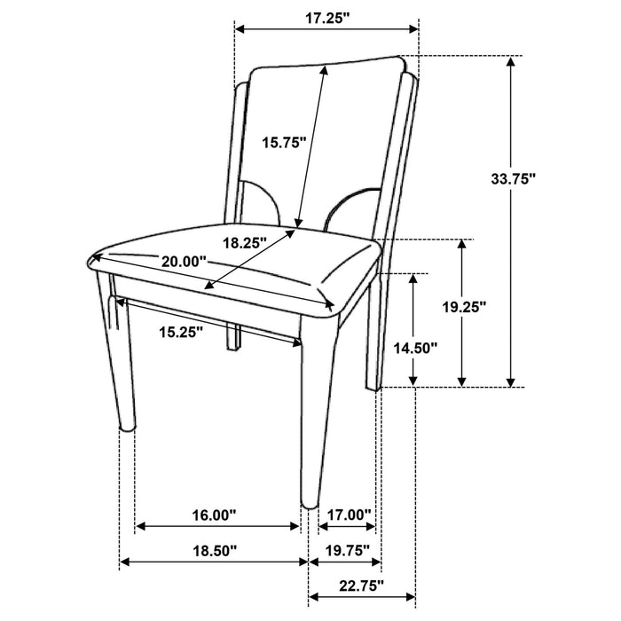 Crestmore Dining Chair Upholstered Seat Walnut (Set of 2) - Walo Furniture