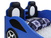 Cruiser Wood Twin LED Race Car Bed and 7 - inch Mattress Blue - Walo Furniture