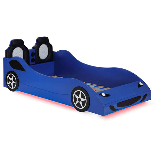 Cruiser Wood Twin LED Race Car Bed Blue - Walo Furniture