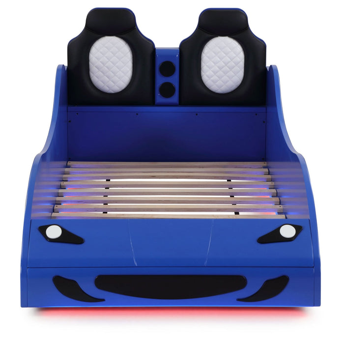 Cruiser Wood Twin LED Race Car Bed Blue - Walo Furniture