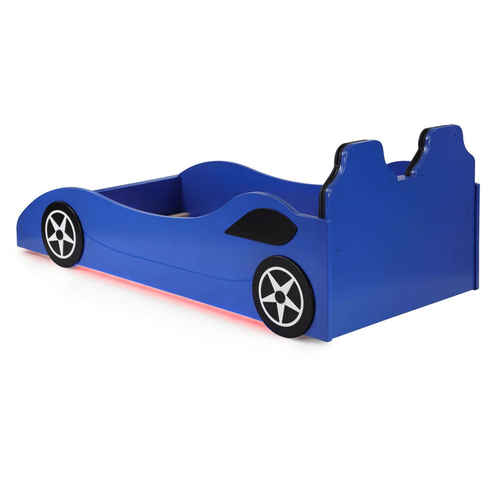 Cruiser Wood Twin LED Race Car Bed Blue - Walo Furniture