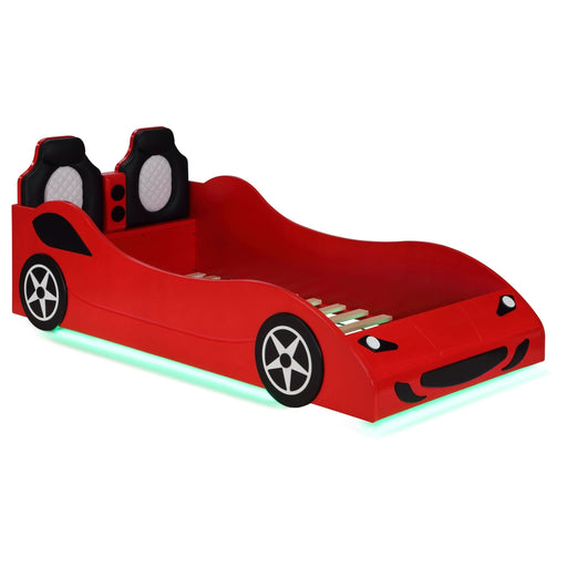 Cruiser Wood Twin LED Race Car Bed Red - Walo Furniture