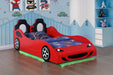 Cruiser Wood Twin LED Race Car Bed Red - Walo Furniture