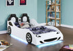 Cruiser Wood Twin LED Race Car Bed White - Walo Furniture