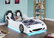 Cruiser Wood Twin LED Race Car Bed White - Walo Furniture