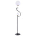 Dacki 69 - inch Dual Spherical Bulb Metal Floor Lamp Black - Walo Furniture