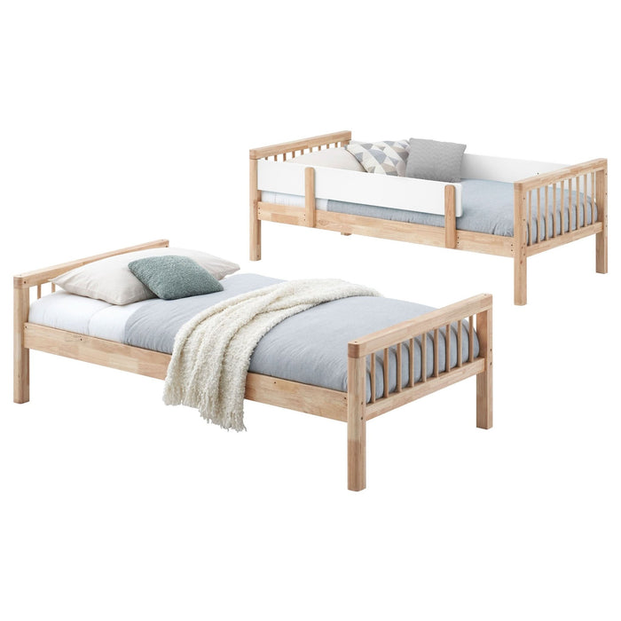 Dakota Wood Twin Over Twin Bunk Bed Natural - Walo Furniture