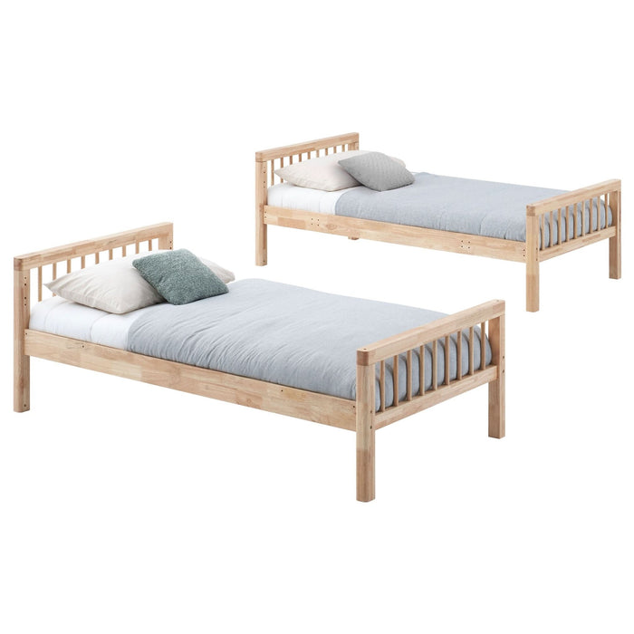 Dakota Wood Twin Over Twin Bunk Bed Natural - Walo Furniture