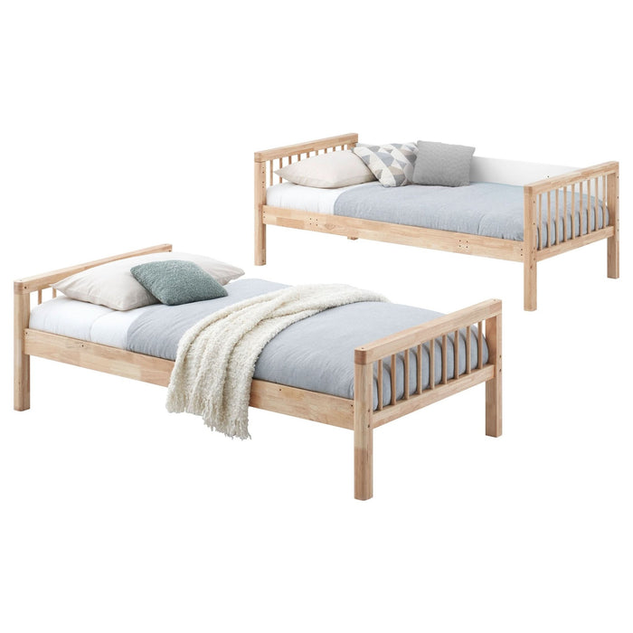 Dakota Wood Twin Over Twin Bunk Bed Natural - Walo Furniture