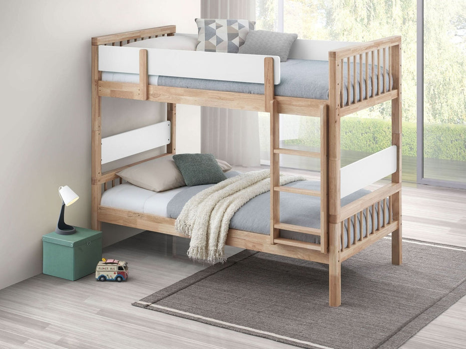 Dakota Wood Twin Over Twin Bunk Bed Natural - Walo Furniture