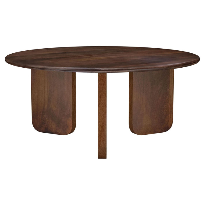 Dale Round Solid Mango Wood Coffee Table Brown - Walo Furniture