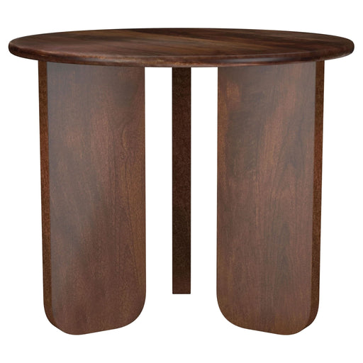 Dale Round Solid Mango Wood Side End Table Brown - Walo Furniture