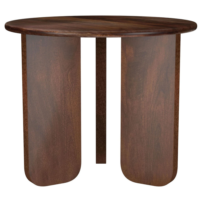 Dale Round Solid Mango Wood Side End Table Brown - Walo Furniture