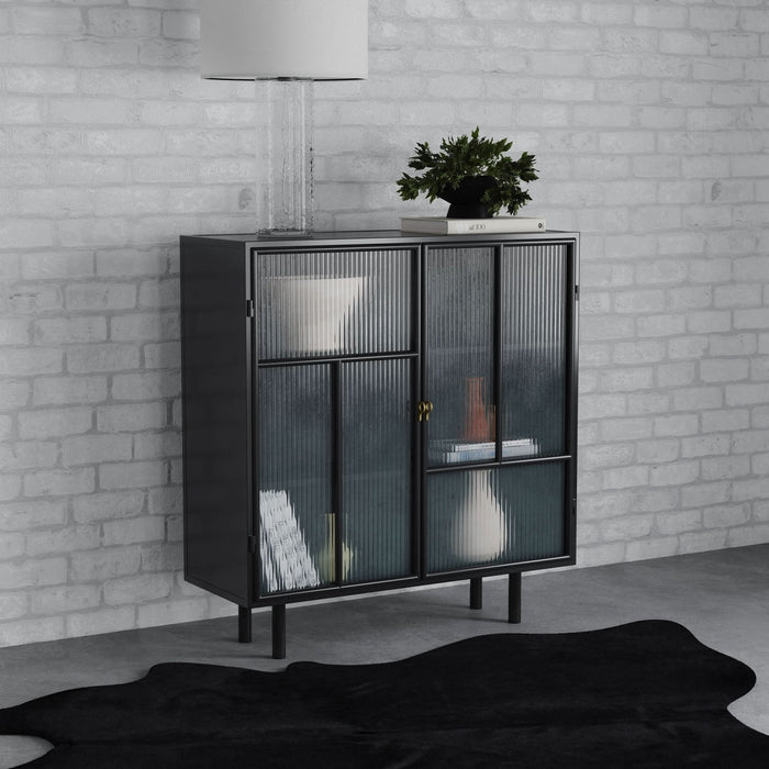 Dalia 2 - door Accent Storage Cabinet with Shelving Black - Walo Furniture