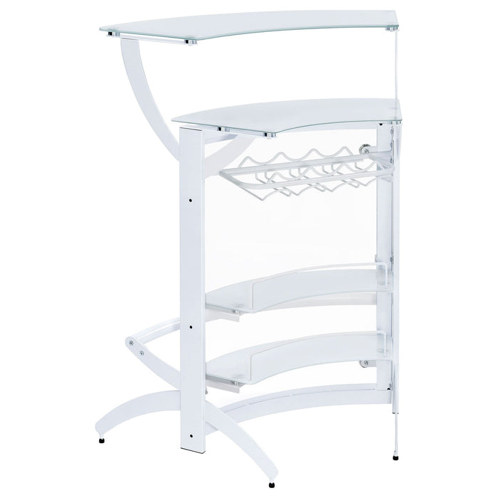 Dallas 2 - shelf Curved Freestanding Home Bar Cabinet White - Walo Furniture