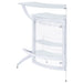 Dallas 2 - shelf Curved Freestanding Home Bar Cabinet White - Walo Furniture