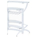 Dallas 2 - shelf Curved Freestanding Home Bar Cabinet White - Walo Furniture