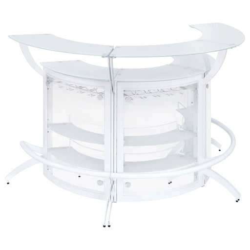 Dallas 3 - piece Curved Freestanding Home Bar Cabinet White - Walo Furniture