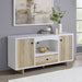 Dalton 2 - door Storage Cabinet White and Distressed Pine - Walo Furniture