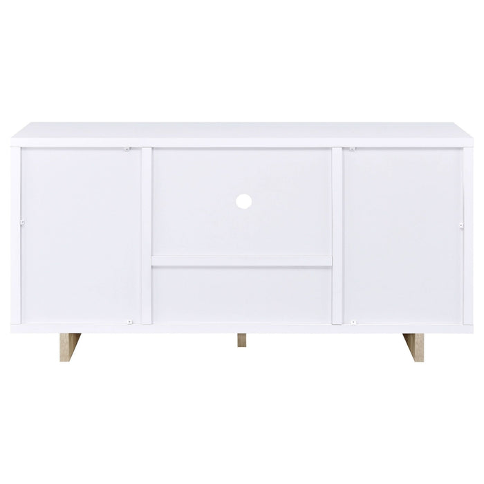 Dalton 2 - door Storage Cabinet White and Distressed Pine - Walo Furniture