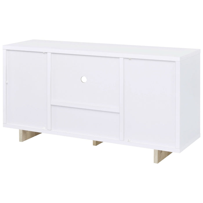 Dalton 2 - door Storage Cabinet White and Distressed Pine - Walo Furniture