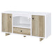 Dalton 2 - door Storage Cabinet White and Distressed Pine - Walo Furniture