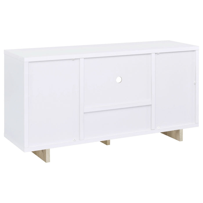 Dalton 2 - door Storage Cabinet White and Distressed Pine - Walo Furniture